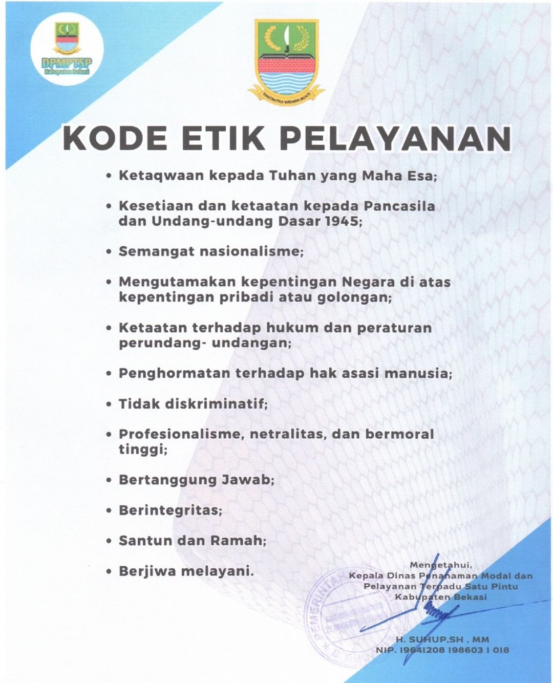 Kode Etik Pelayanan